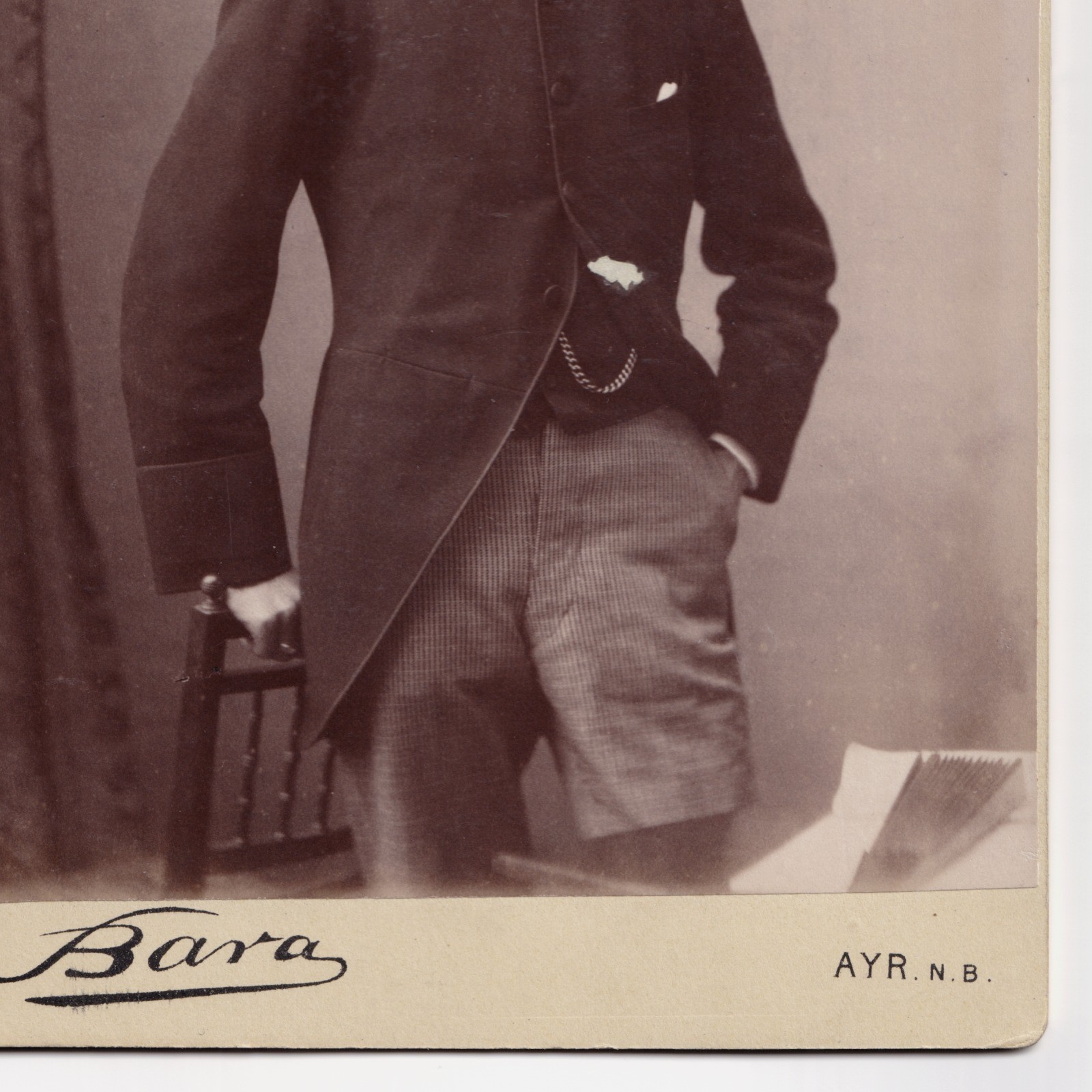 Cabinet Card: Cabinet Card: Bara, AYR. N.B Card, Young Man, Possibly an Arthur Duncan.: catalogue image 6
