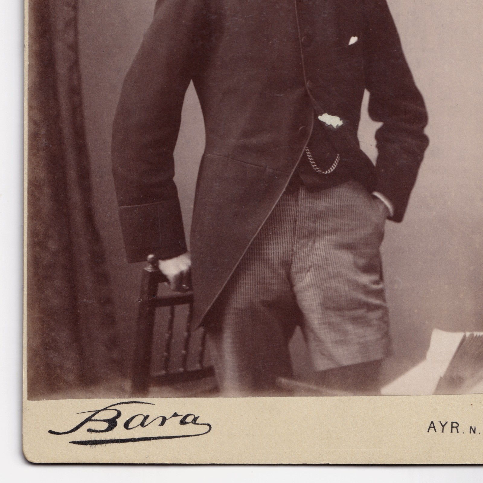 Cabinet Card: Cabinet Card: Bara, AYR. N.B Card, Young Man, Possibly an Arthur Duncan.: catalogue image 7