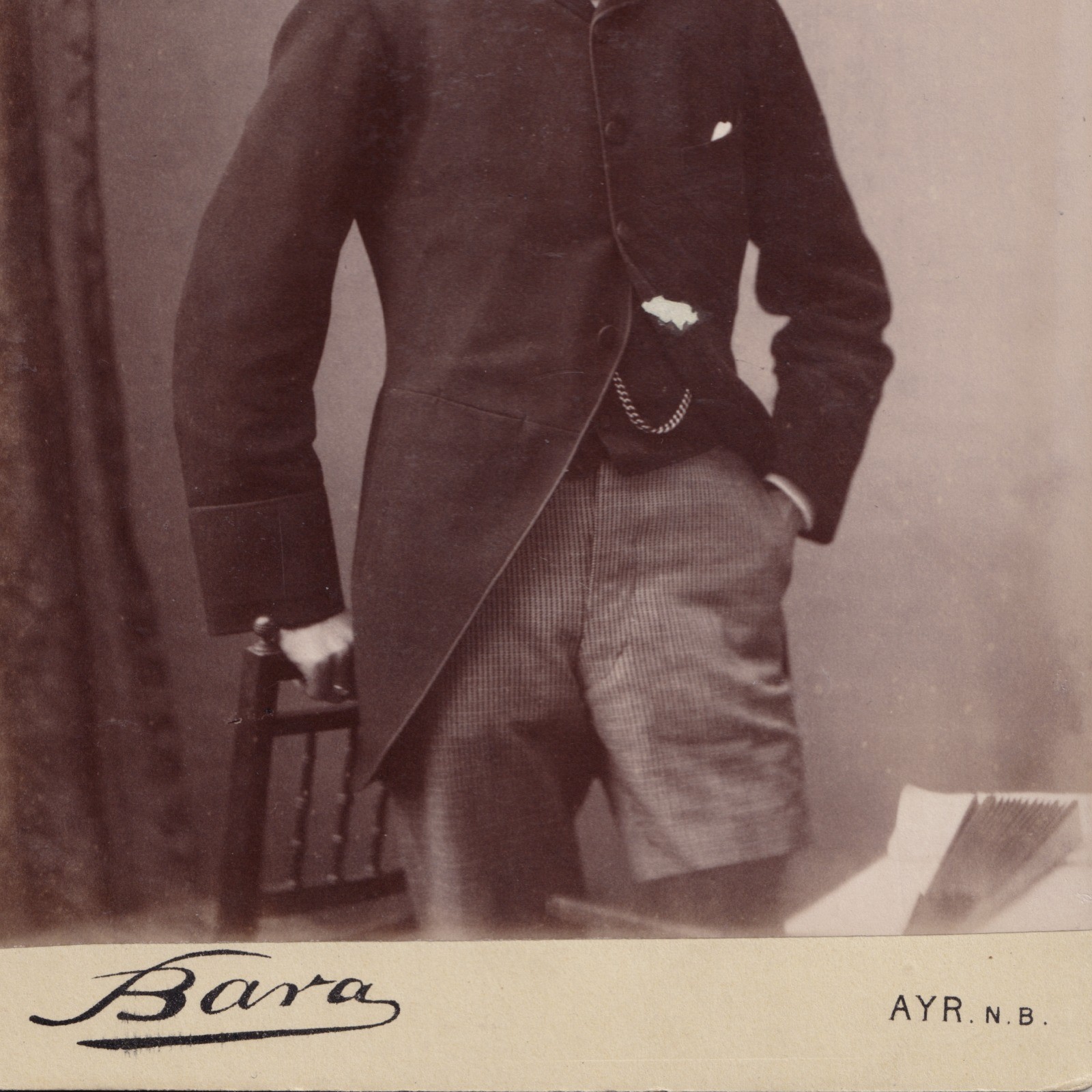 Cabinet Card: Cabinet Card: Bara, AYR. N.B Card, Young Man, Possibly an Arthur Duncan.: catalogue image 9