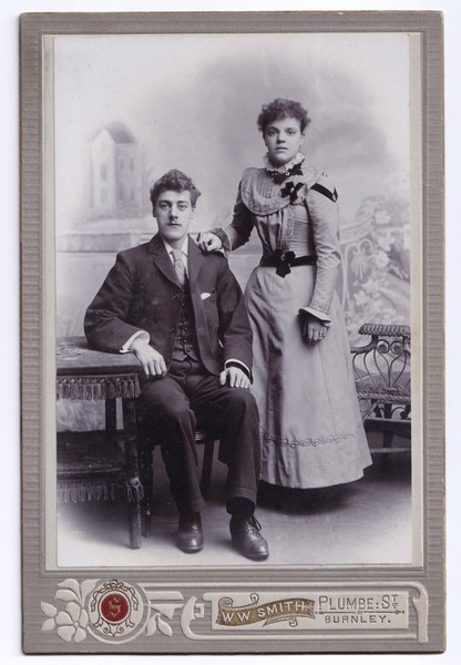 Cabinet Card: Cabinet Card: Burnley Interest, Charles Crossley, Mary Rawsthorn.: catalogue image 1