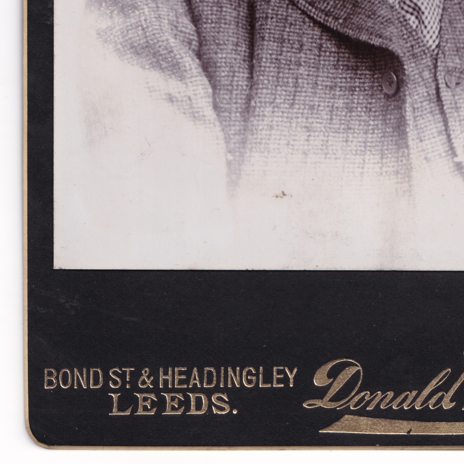 Cabinet Card: Cabinet Card: Donald MacIver, Leeds Card. Man in Tweed Style Suit.: catalogue image 7