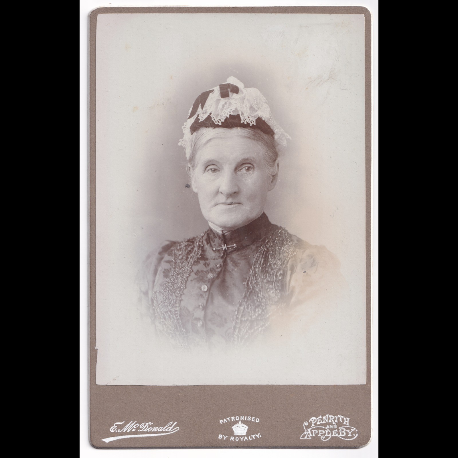Cabinet Card: Cabinet Card: E. Mc Donald. Penrith & Appleby. Older Lady Wearing Hat or Cap.: catalogue image 1