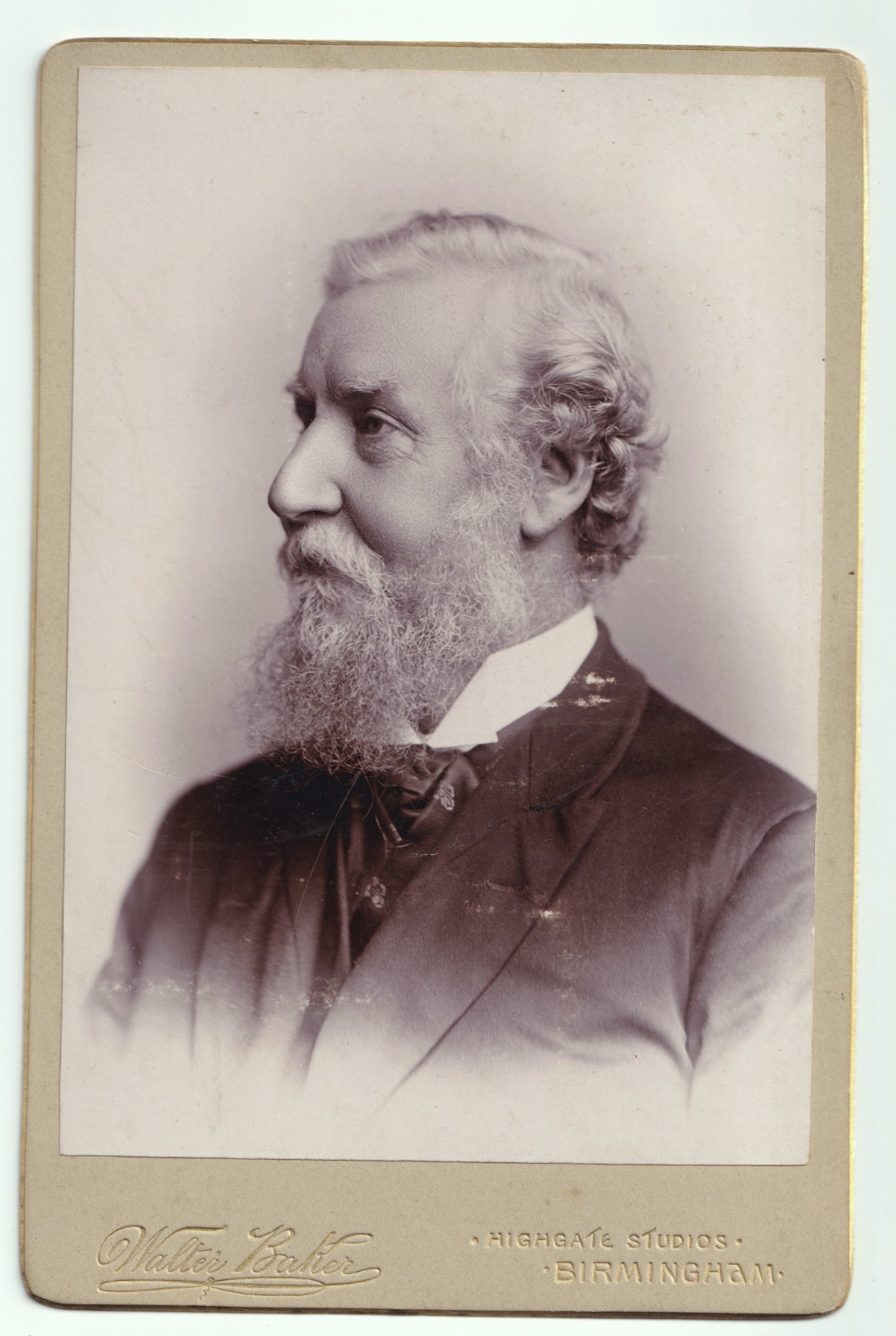 Cabinet Card: Cabinet Card: Gentleman with Beard. Walter Baker, Highgate Studios Birmingham.: catalogue image 1