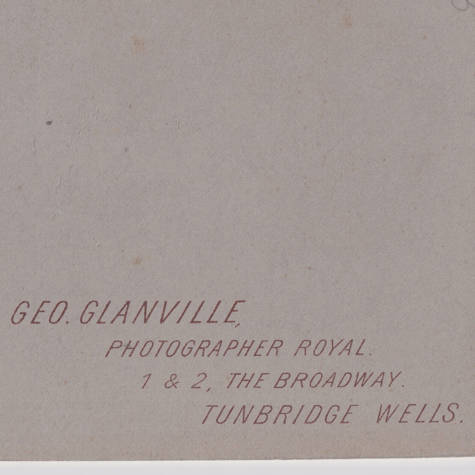 Cabinet Card: Cabinet Card: Geo Glanville, Tunbridge Wells. Older Gentleman.: catalogue image 16