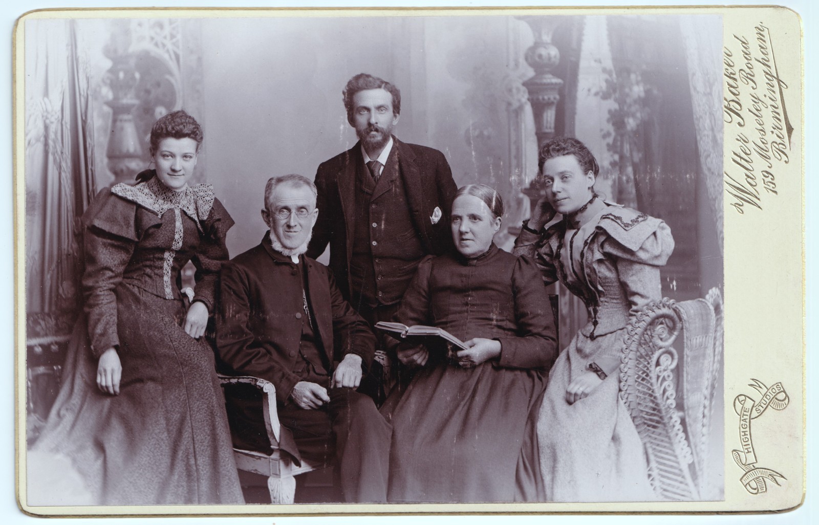 Cabinet Card: Cabinet Card: Group Portrait, Likely Family, Walter Baker, Birmingham.: catalogue image 1