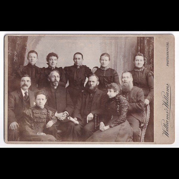 Cabinet Card: Cabinet Card: Large Family Portrait. Williams and Williams Card.: catalogue image 1