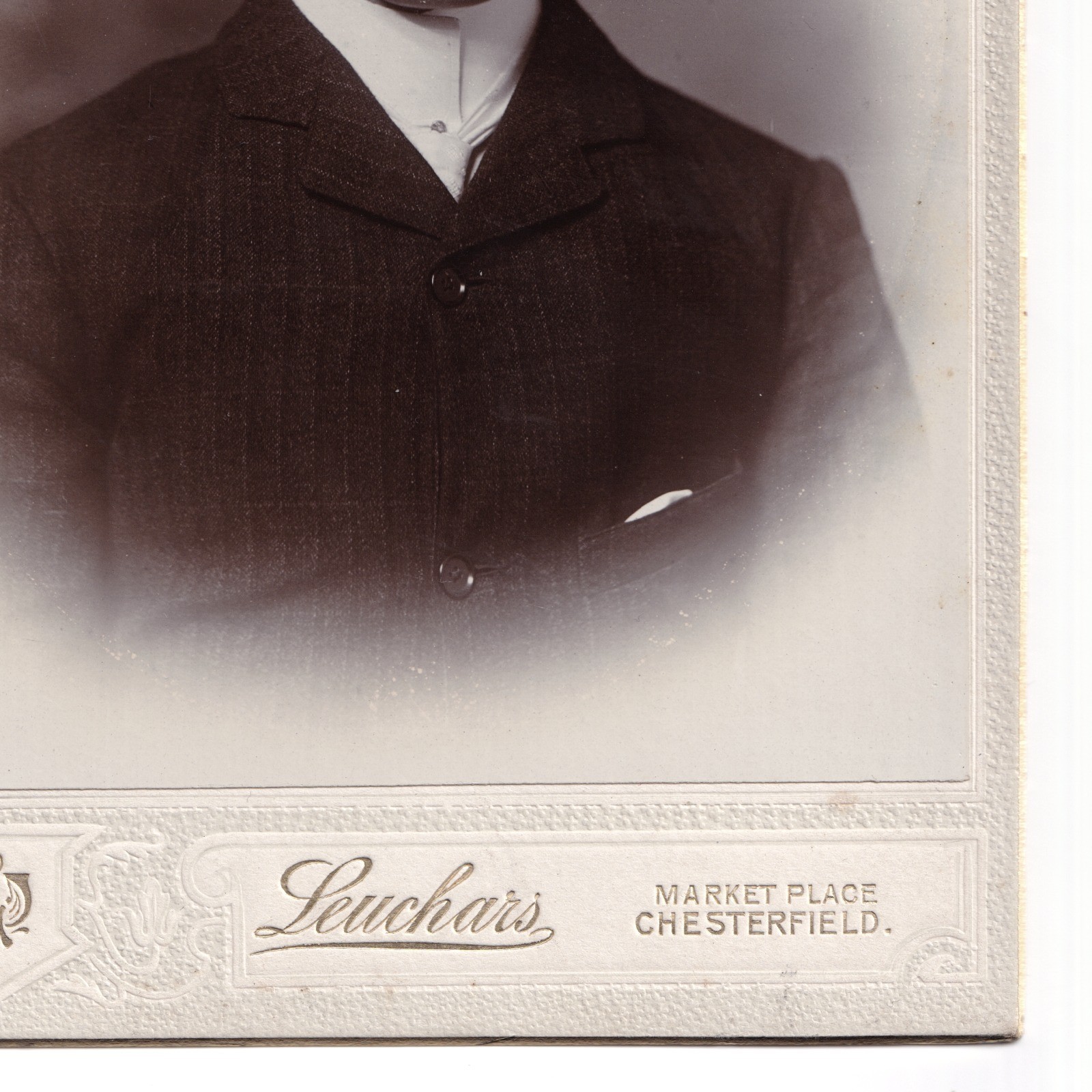 Cabinet Card: Cabinet Card: Leuchars, Chesterfield. Smart Young Man, Shaped Moustache.: catalogue image 12
