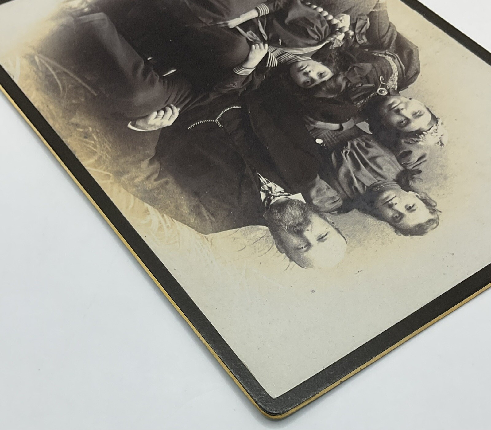 Cabinet Card: Cabinet Card: Man, Woman, and Children, Family Portrait. F W Wood, Paddington: catalogue image 4