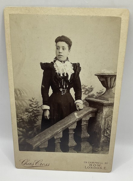 Cabinet Card: Cabinet Card: Photograph, Woman, possibly of Ethnic Origin, in Elegant Attire.: catalogue image 1