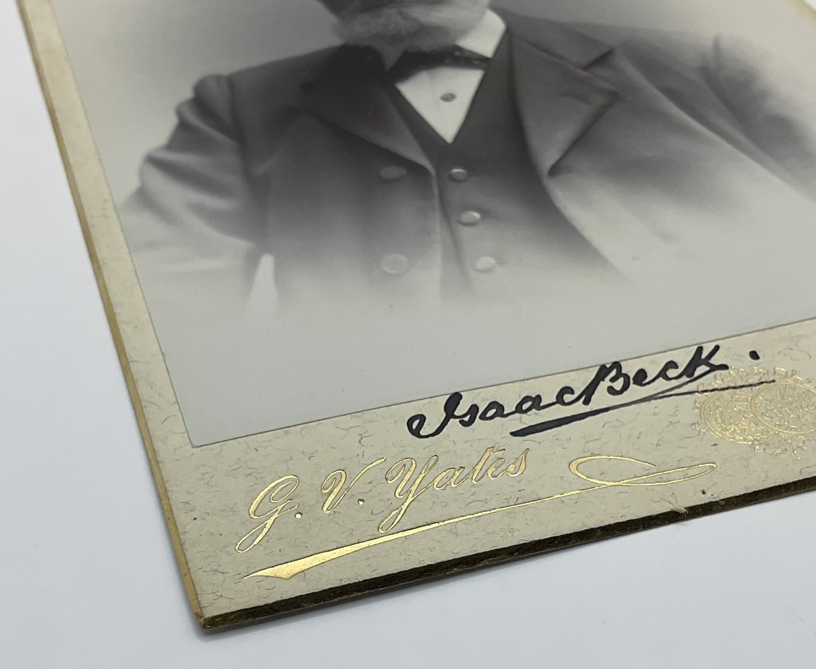 Cabinet Card: Cabinet Card Sheffield Interest, Suited Man with Beard, Possibly an ISSAC BECK.: catalogue image 2