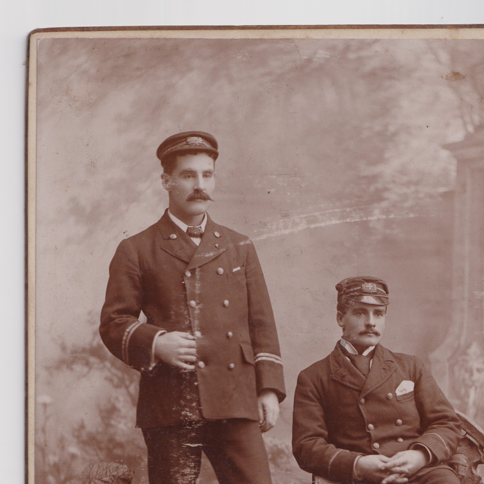 Cabinet Card: Cabinet Card W. Ferrier, Dundee. Men in Uniform. Unidentified. Possibly Shipping: catalogue image 12