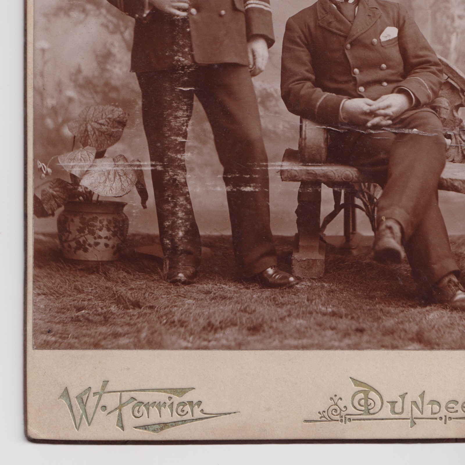 Cabinet Card: Cabinet Card W. Ferrier, Dundee. Men in Uniform. Unidentified. Possibly Shipping: catalogue image 15