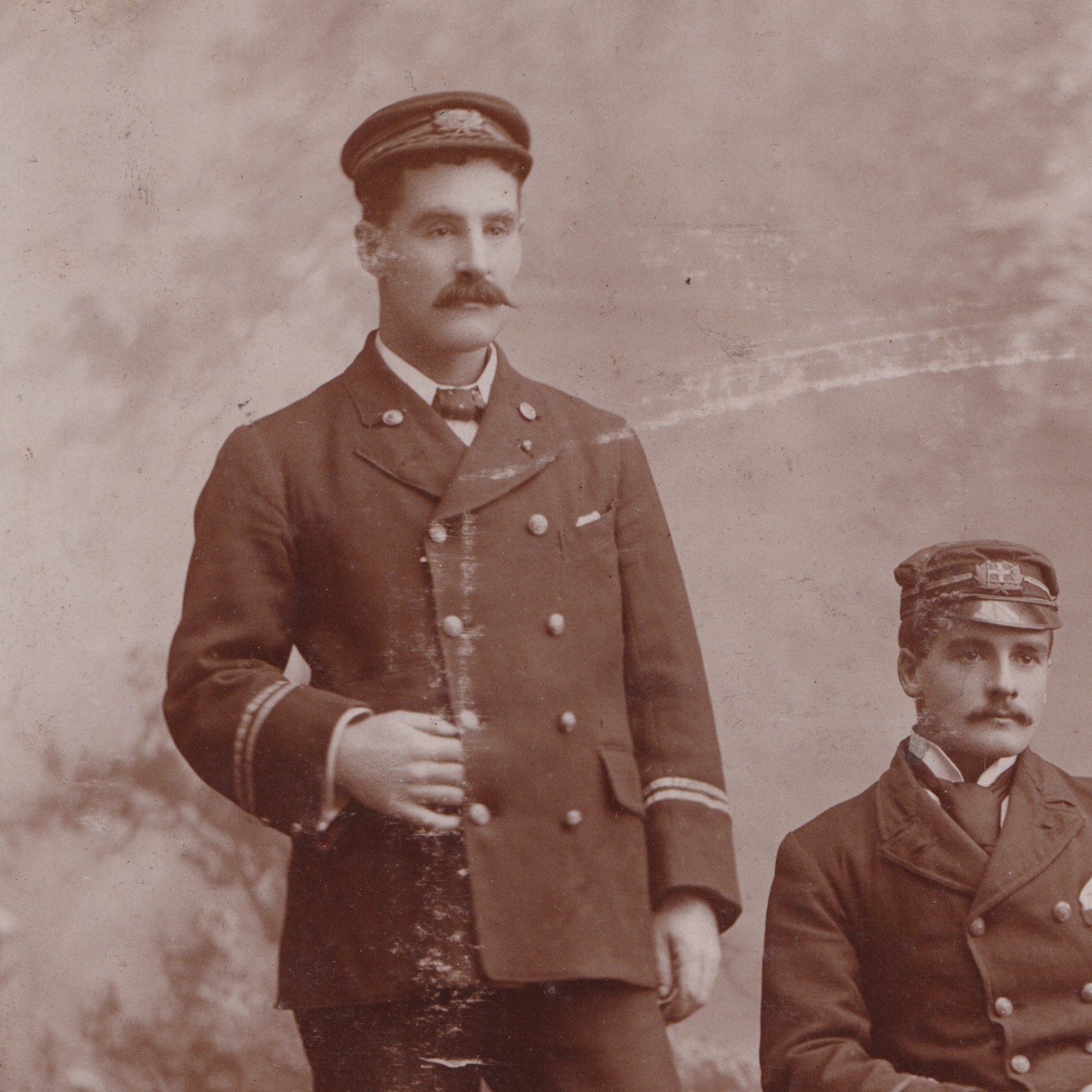Cabinet Card: Cabinet Card W. Ferrier, Dundee. Men in Uniform. Unidentified. Possibly Shipping: catalogue image 4