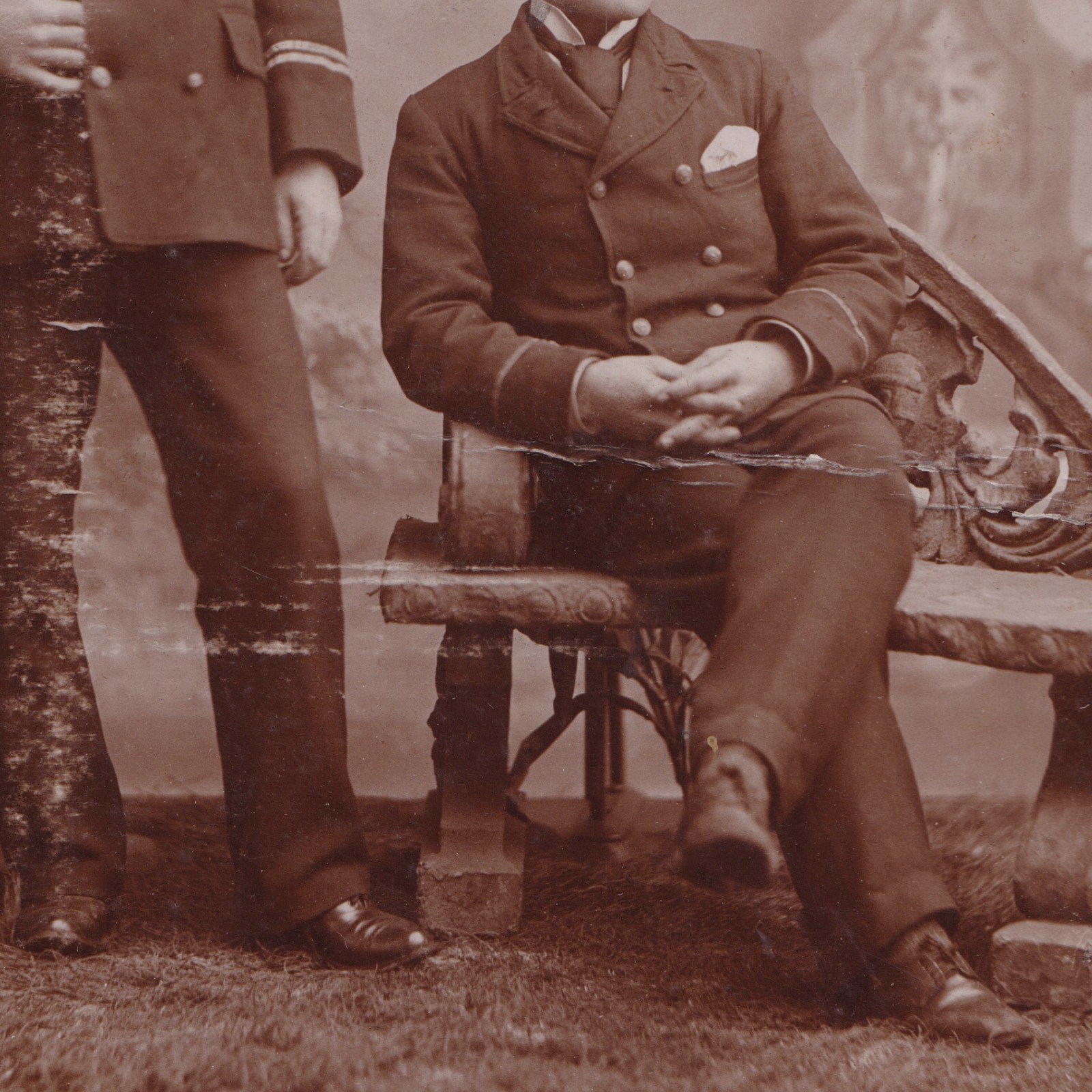 Cabinet Card: Cabinet Card W. Ferrier, Dundee. Men in Uniform. Unidentified. Possibly Shipping: catalogue image 7