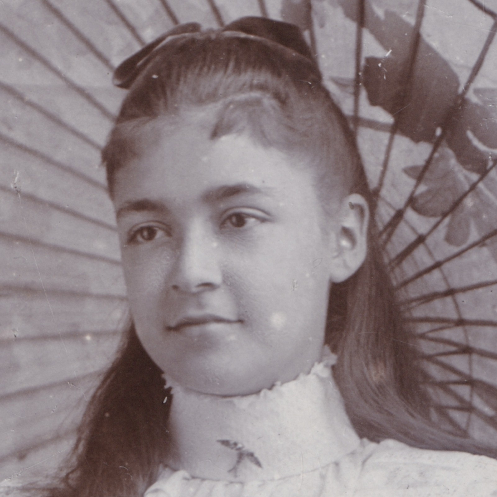 Cabinet Card: Cabinet Card: Young Female, Long Hair, Holding a Parasol. G.T Jones & Co Card.: catalogue image 3