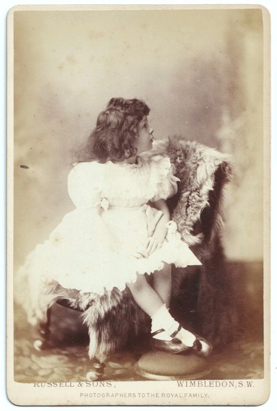 Cabinet Card: Cabinet Card: Young Girl, Curly Hair, Looking Away, Russell & Sons, Wimbledon.: catalogue image 1