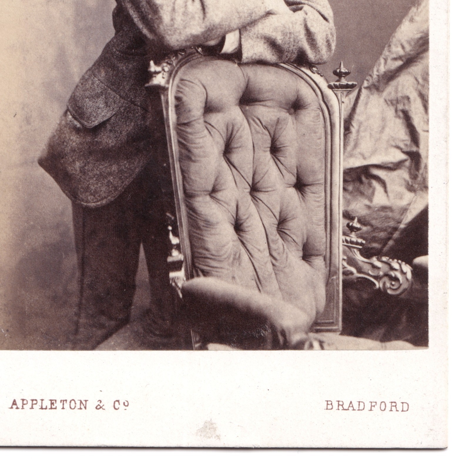 CDV: CDV: Appleton & Co Card, Bradford. Man Leaning On Chair.: catalogue image 6
