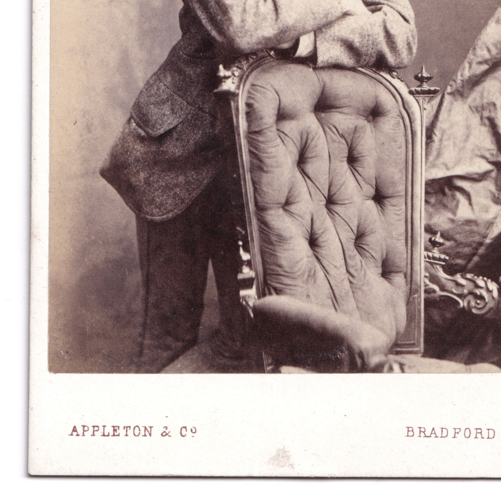 CDV: CDV: Appleton & Co Card, Bradford. Man Leaning On Chair.: catalogue image 7