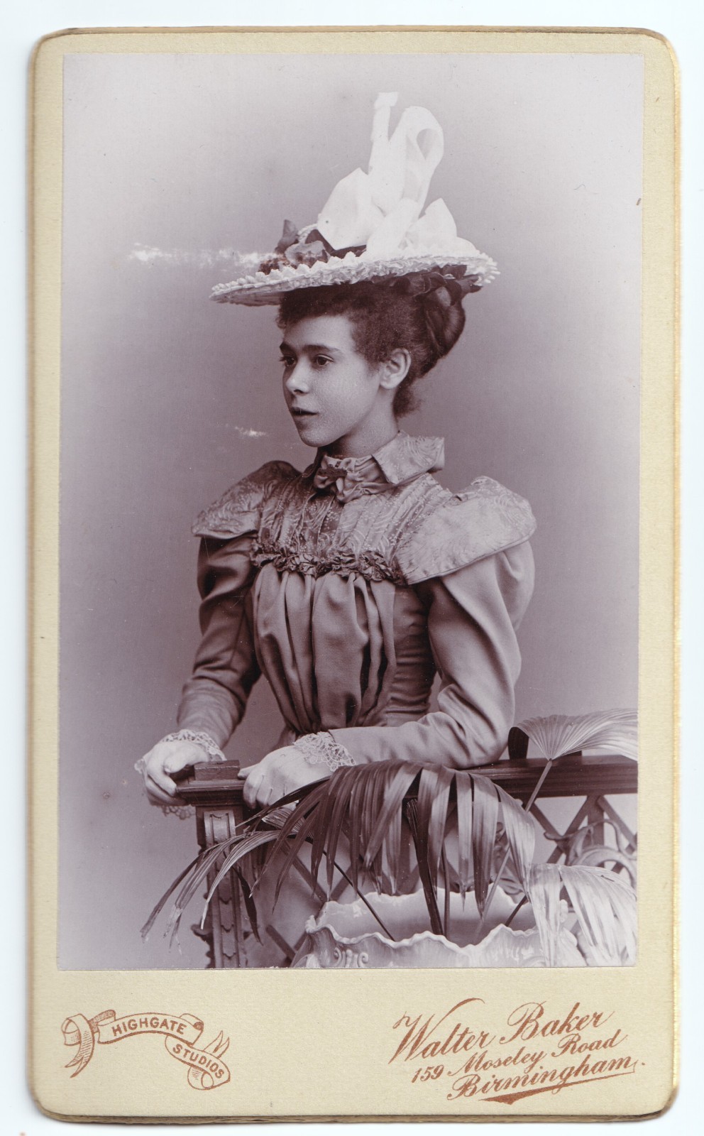 CDV: CDV: Beautifully Dressed Young Female, Hat, Gloves etc. Walter Baker, Birmingham: catalogue image 1