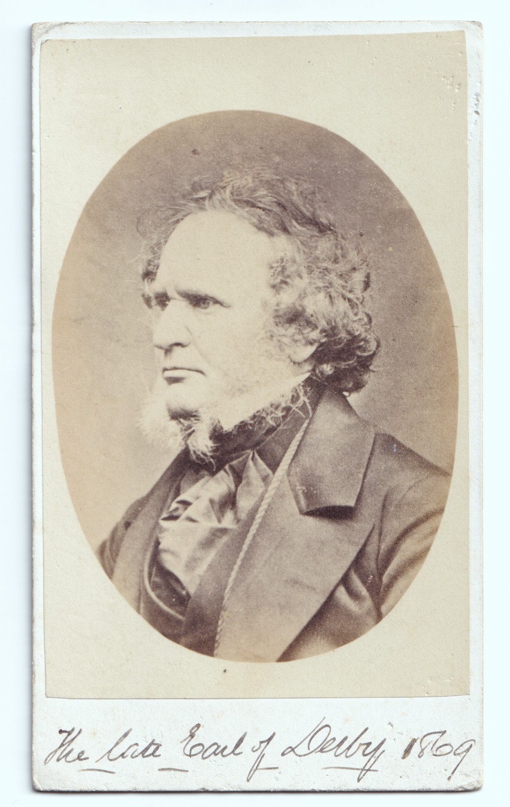 CDV: CDV Earl of Derby, 1869 – Inscription on Rear Possibly Halliwell Family, London.: catalogue image 1