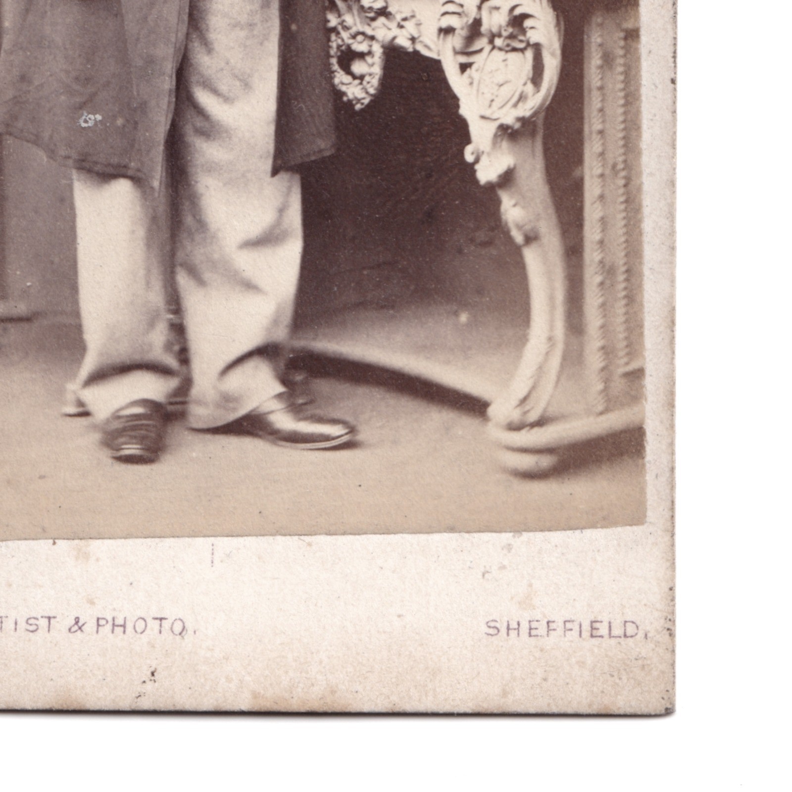 CDV: CDV: F. Barber, Sheffield Card. Bearded Man Stood Beside Ornate Desk.: catalogue image 9