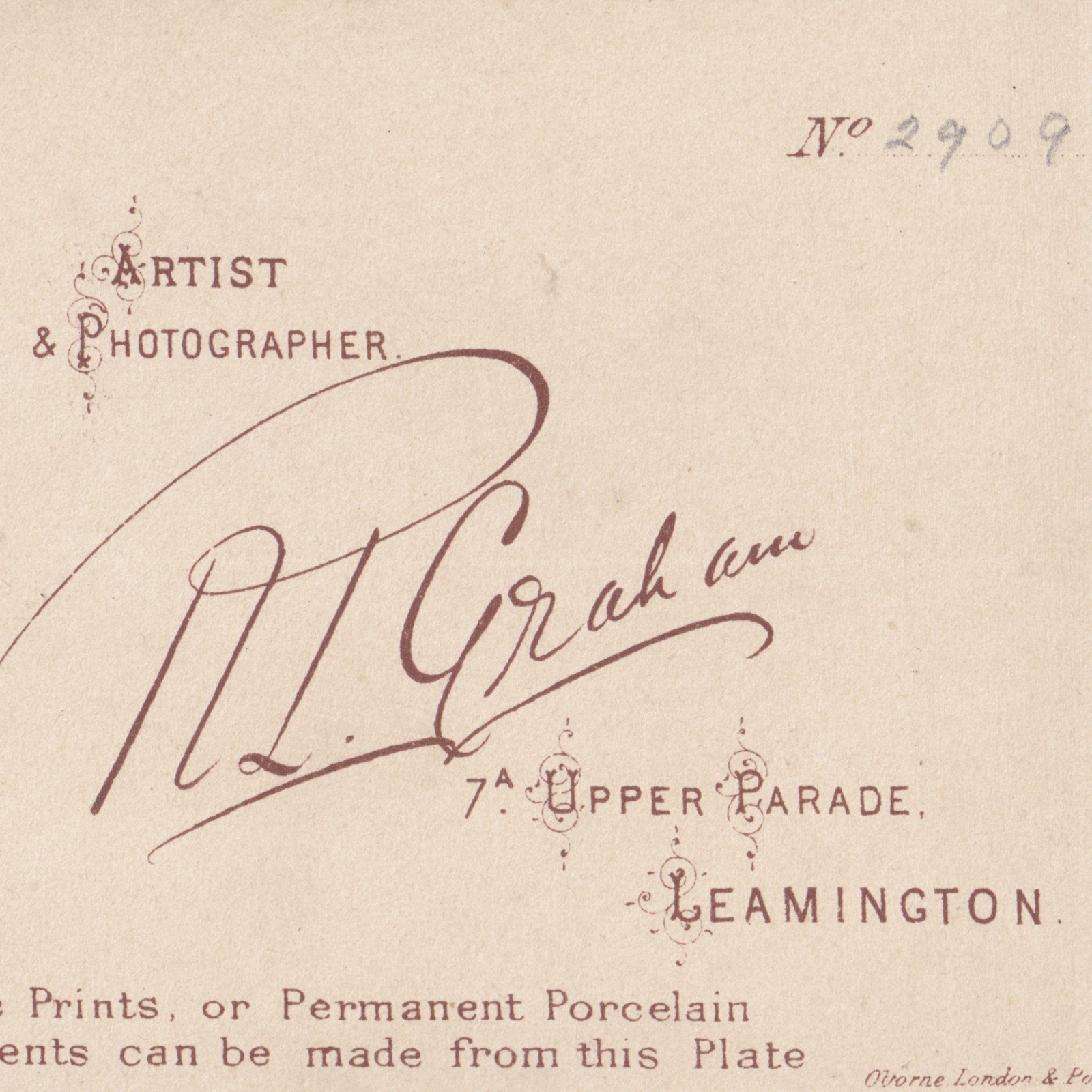 CDV: CDV: Graham's Art Studio Card, Leamington. Smiling Young Girl.: catalogue image 15