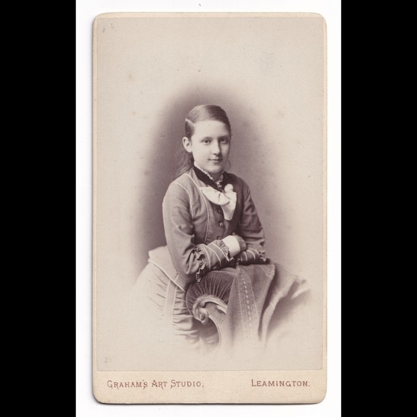CDV: CDV: Graham's Art Studio Card, Leamington. Smiling Young Girl.: catalogue image 1