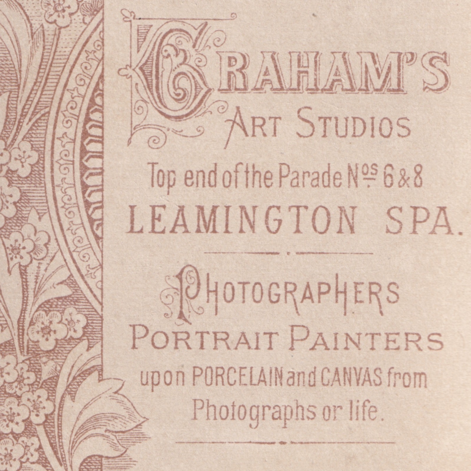 CDV: CDV: Graham's Art Studio Card, Leamington Spa. Young Woman, Head Portrait.: catalogue image 14