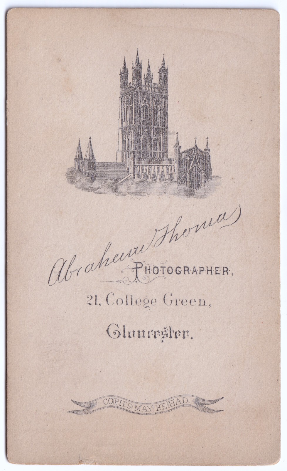 CDV: CDV: Infirmary Arches, Gloucester, Abraham Thomas Card.: catalogue image 2