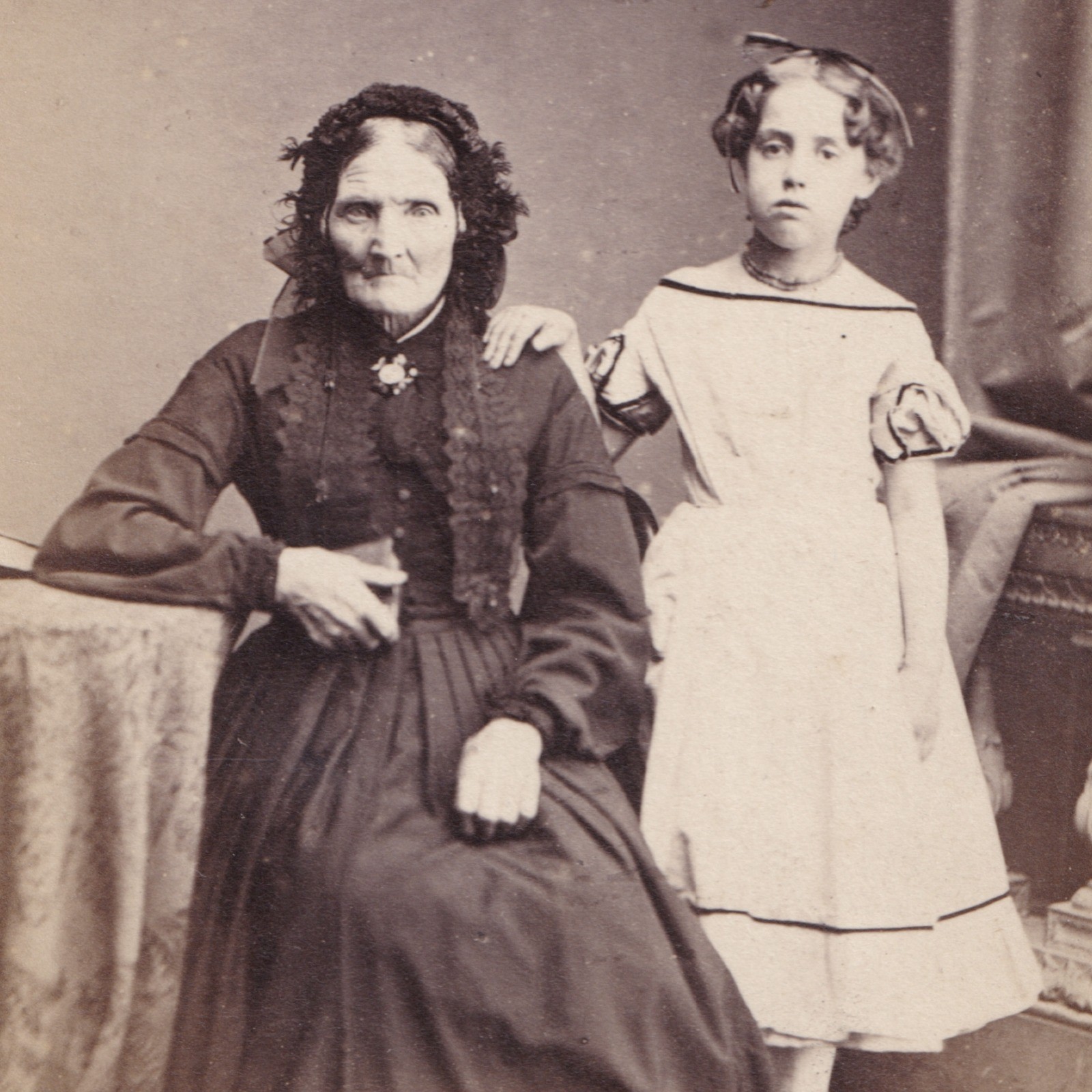 CDV: CDV: Inskip Photo, Scarboro. Older Woman with Young Girl.: catalogue image 4