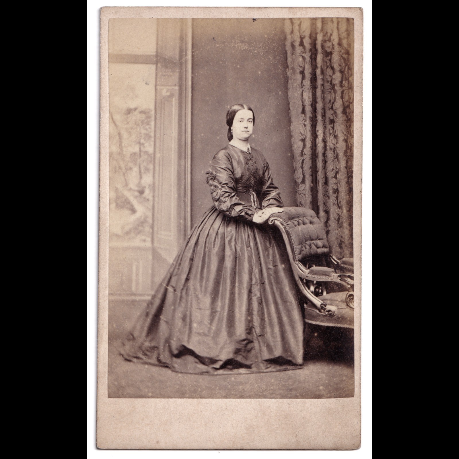 CDV: CDV: Lady in Wide Bell-Shaped Skirt. Turnbull & Son, Glasgow Card.: catalogue image 1