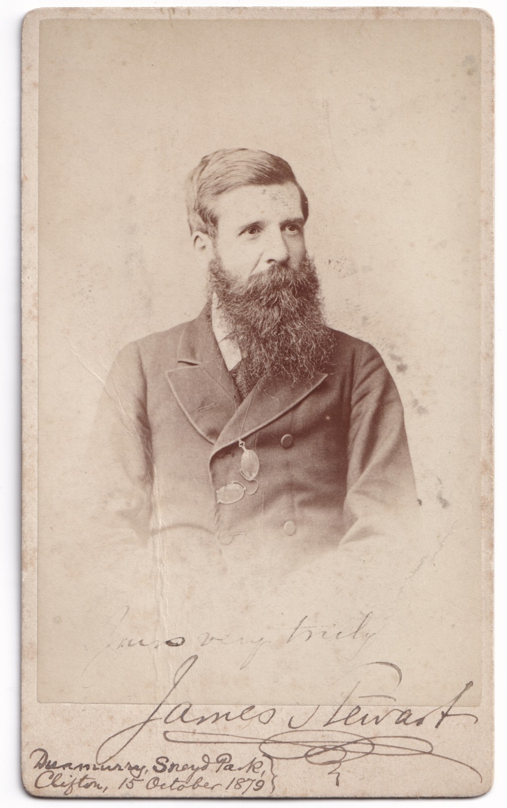CDV: CDV Male Portrait, Possible ID, James Stewart. Frederick Hopkins, Clifton Card.: catalogue image 1