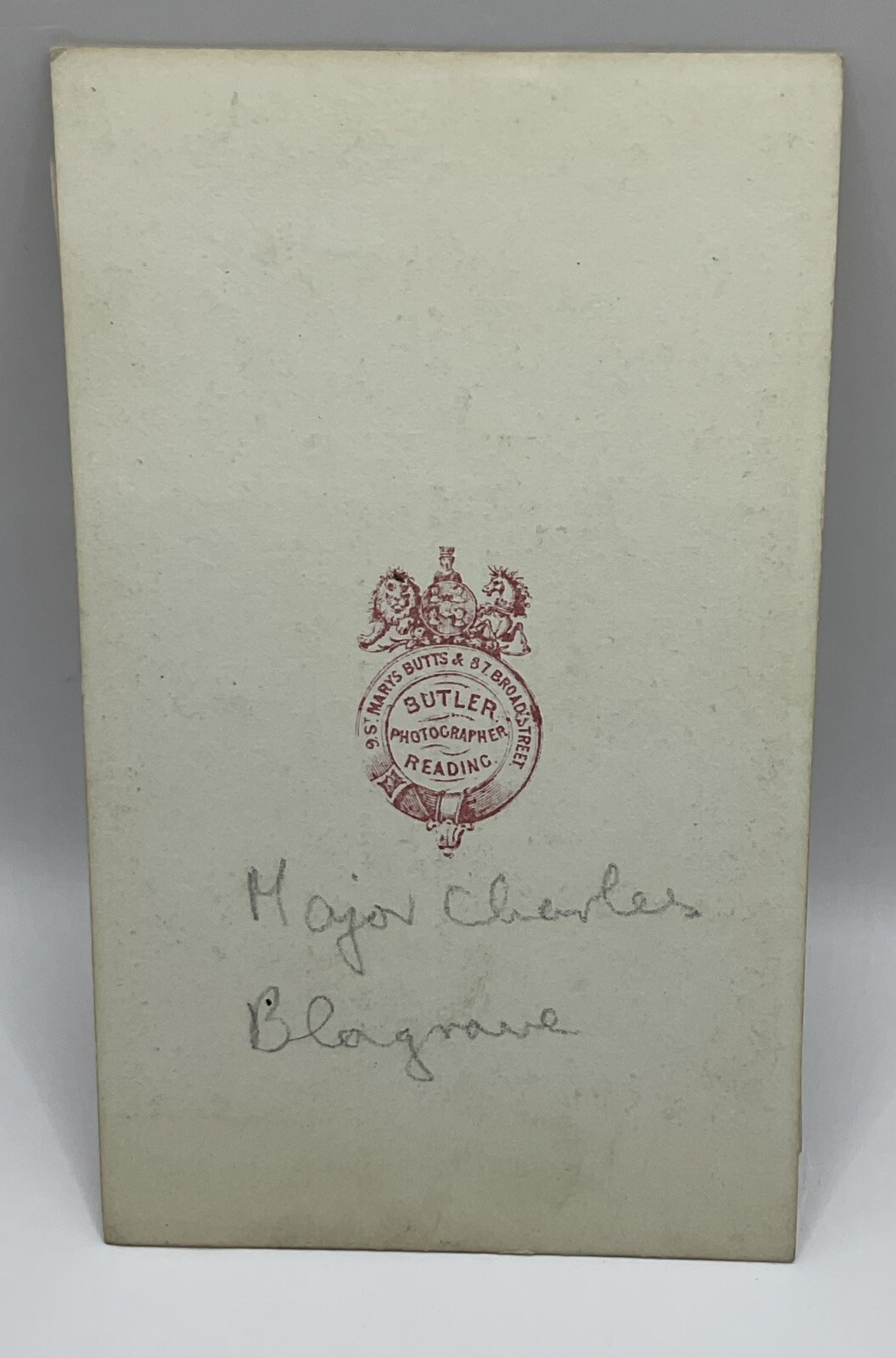 CDV: CDV: Man, Possibly Major Charles Blagrave, Madras Infantry. Please read notes.: catalogue image 2