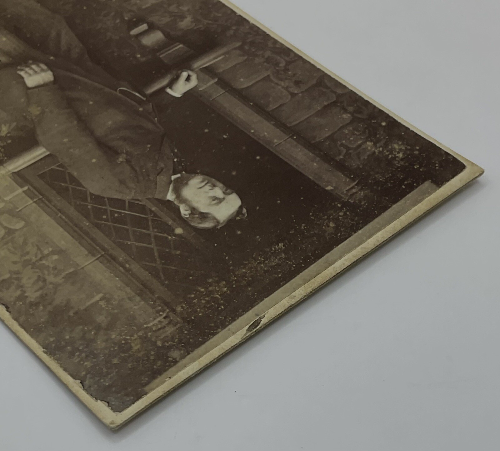 CDV: CDV: Man Standing by a Leaded Window on a Stone Wall. Stuart Brothers, London.: catalogue image 6