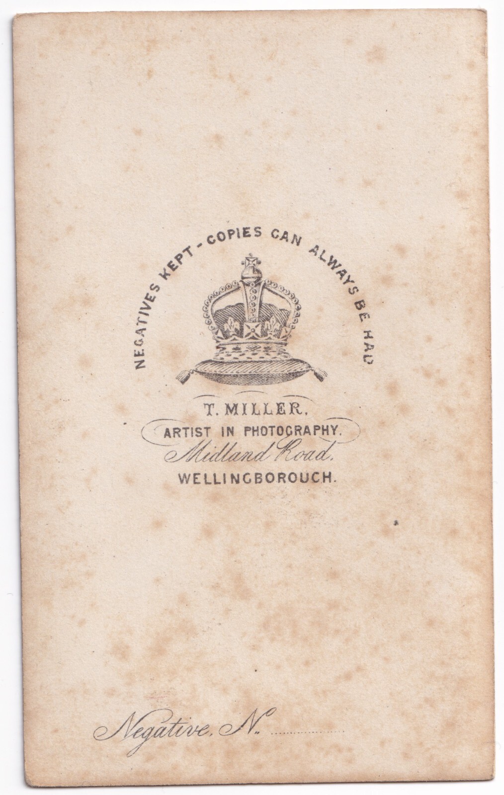 CDV: CDV: Man with Beard, T. Miller, Wellingborough, Northamptonshire Card.: catalogue image 3