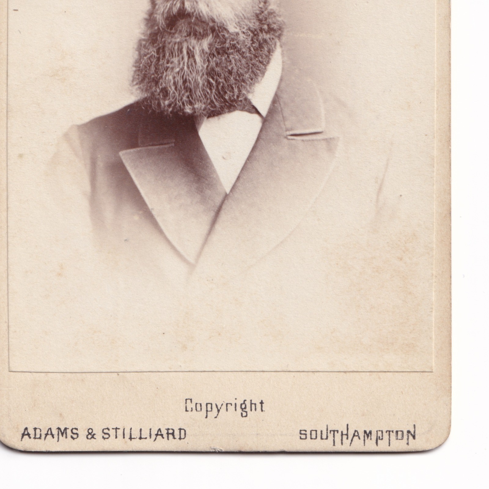 CDV: CDV, Man with Long Bushy Beard. Adams and Stilliard, Southampton.: catalogue image 6