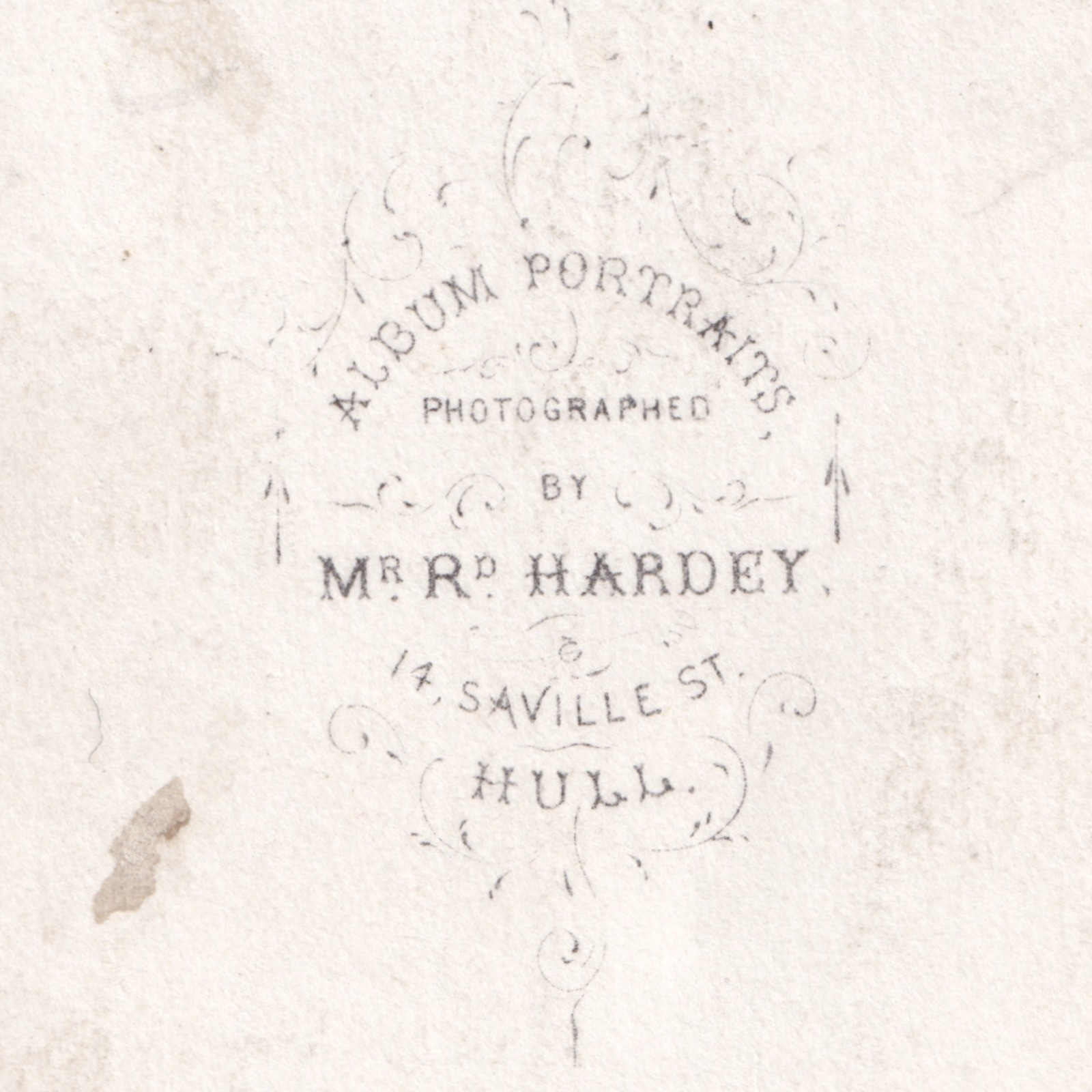 CDV: CDV: Mr Hardey Card, Hull. Seated Man.: catalogue image 14