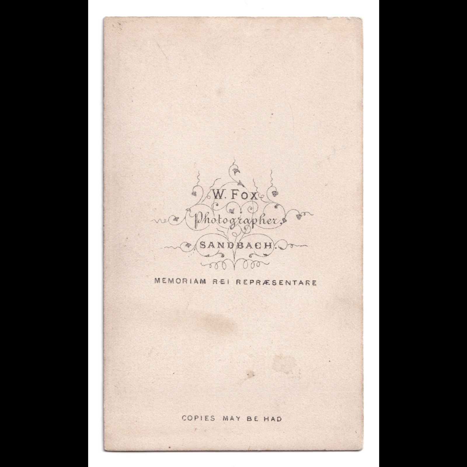 CDV: CDV, Older Man, Seated. W. Fox Card, Sandbach.: catalogue image 11