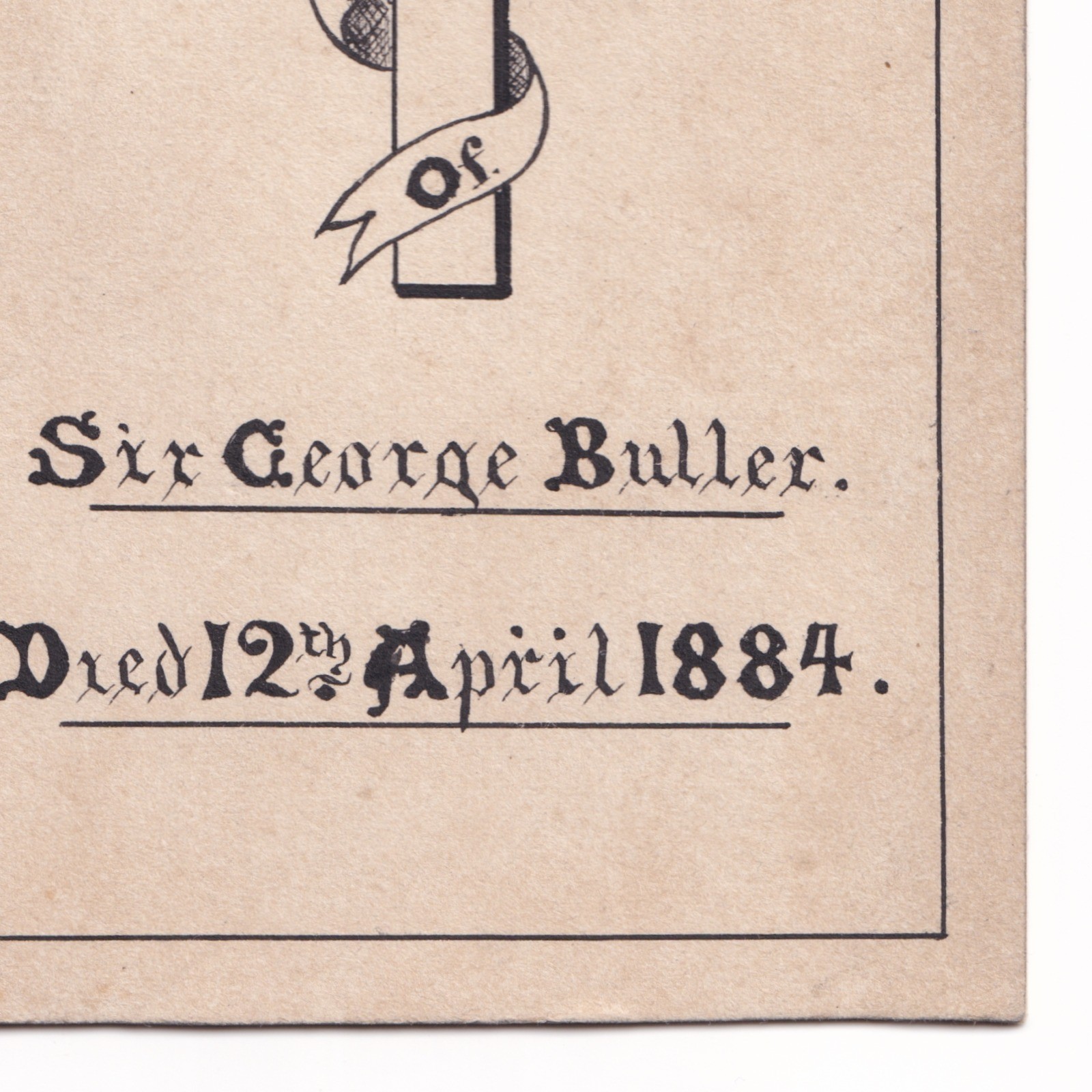 Ephemera: CDV Style Memorial Card, SIR GEORGE BULLER, 1884, English General Officer: catalogue image 4