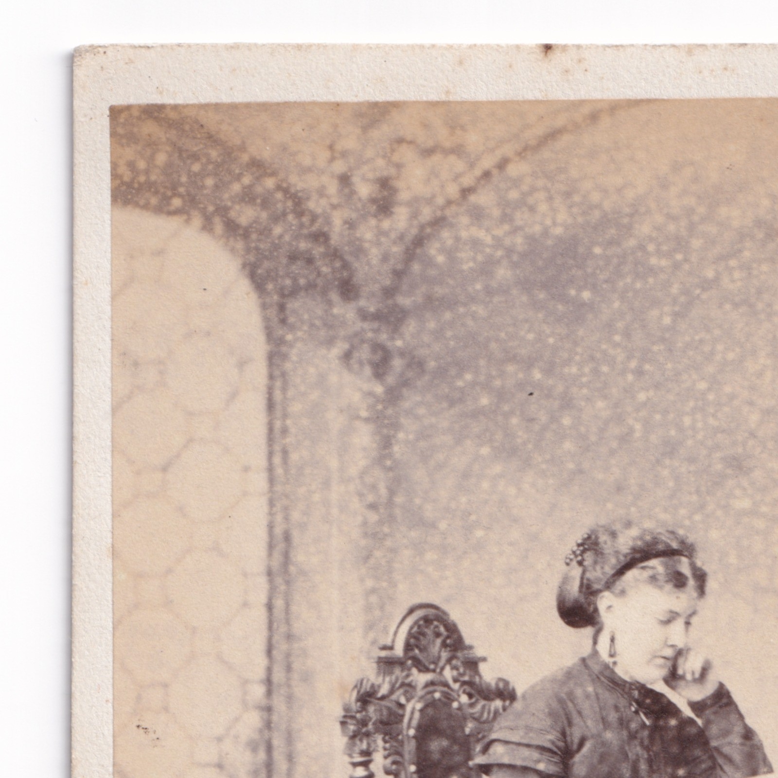 CDV: CDV: Thomas Ayers Card, Yarmouth. Seated Woman, Full Dress, Reading. Ornate Desk: catalogue image 6