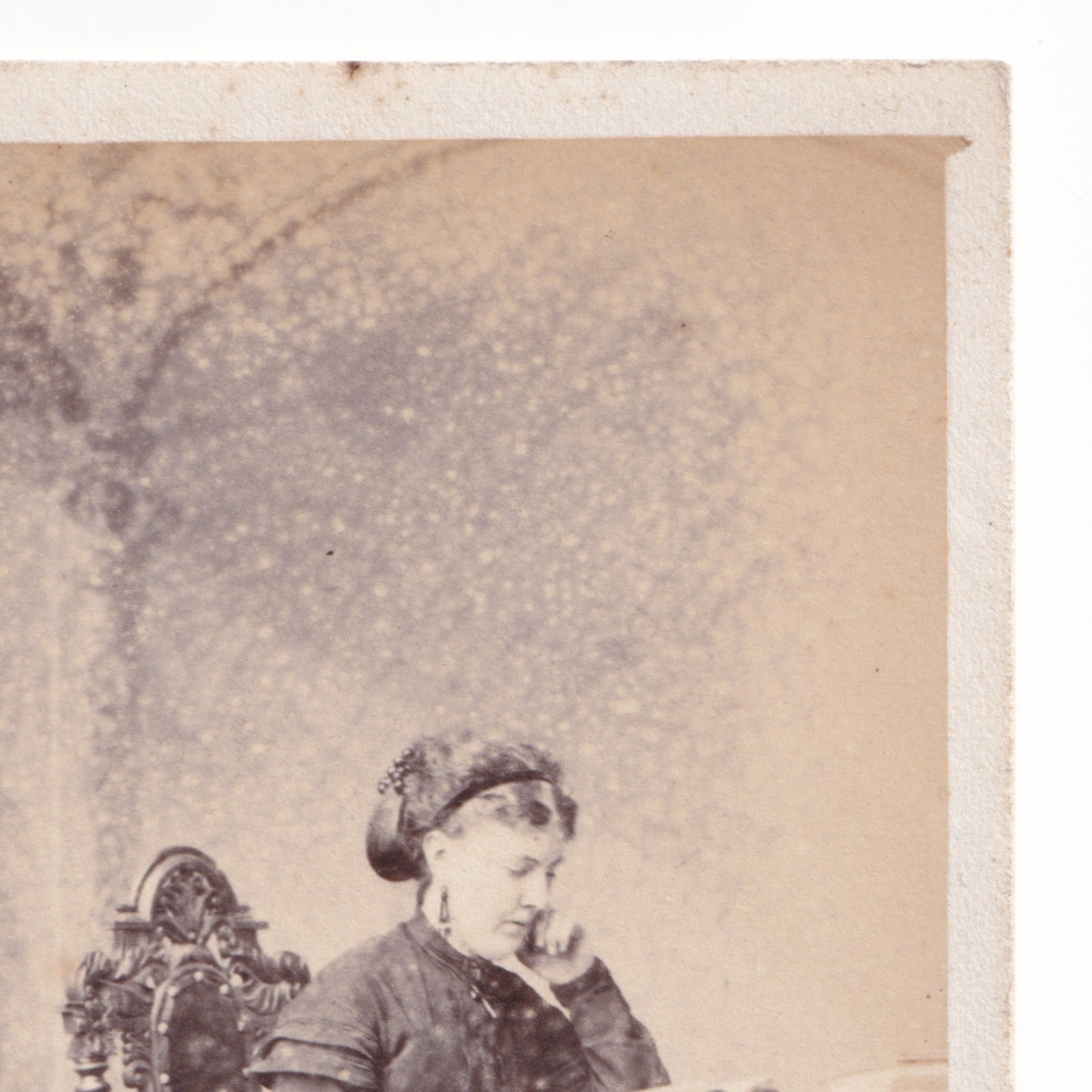 CDV: CDV: Thomas Ayers Card, Yarmouth. Seated Woman, Full Dress, Reading. Ornate Desk: catalogue image 7