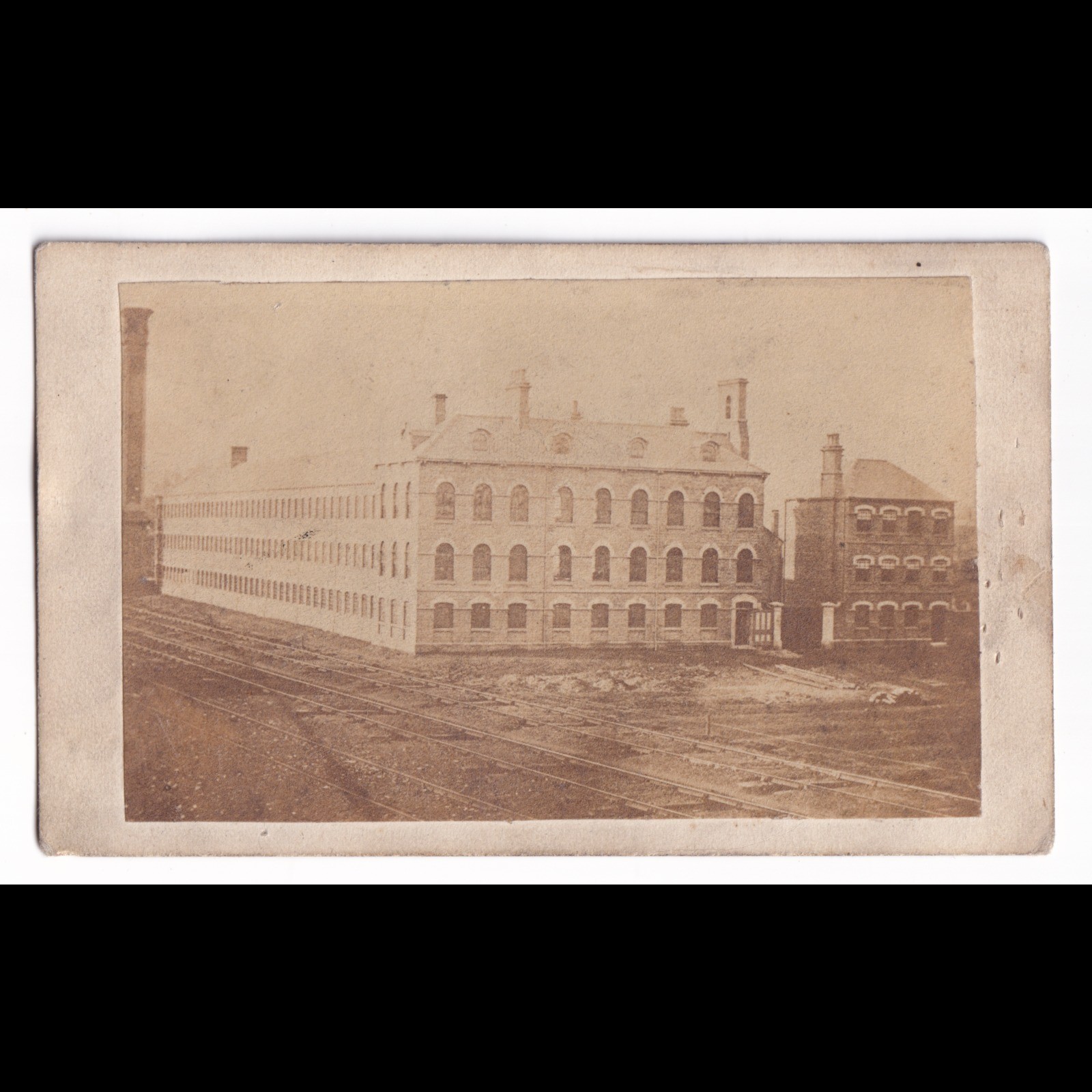 CDV: CDV: Unidentified Old Factory Industrial Building by a Railway Possibly.: catalogue image 1