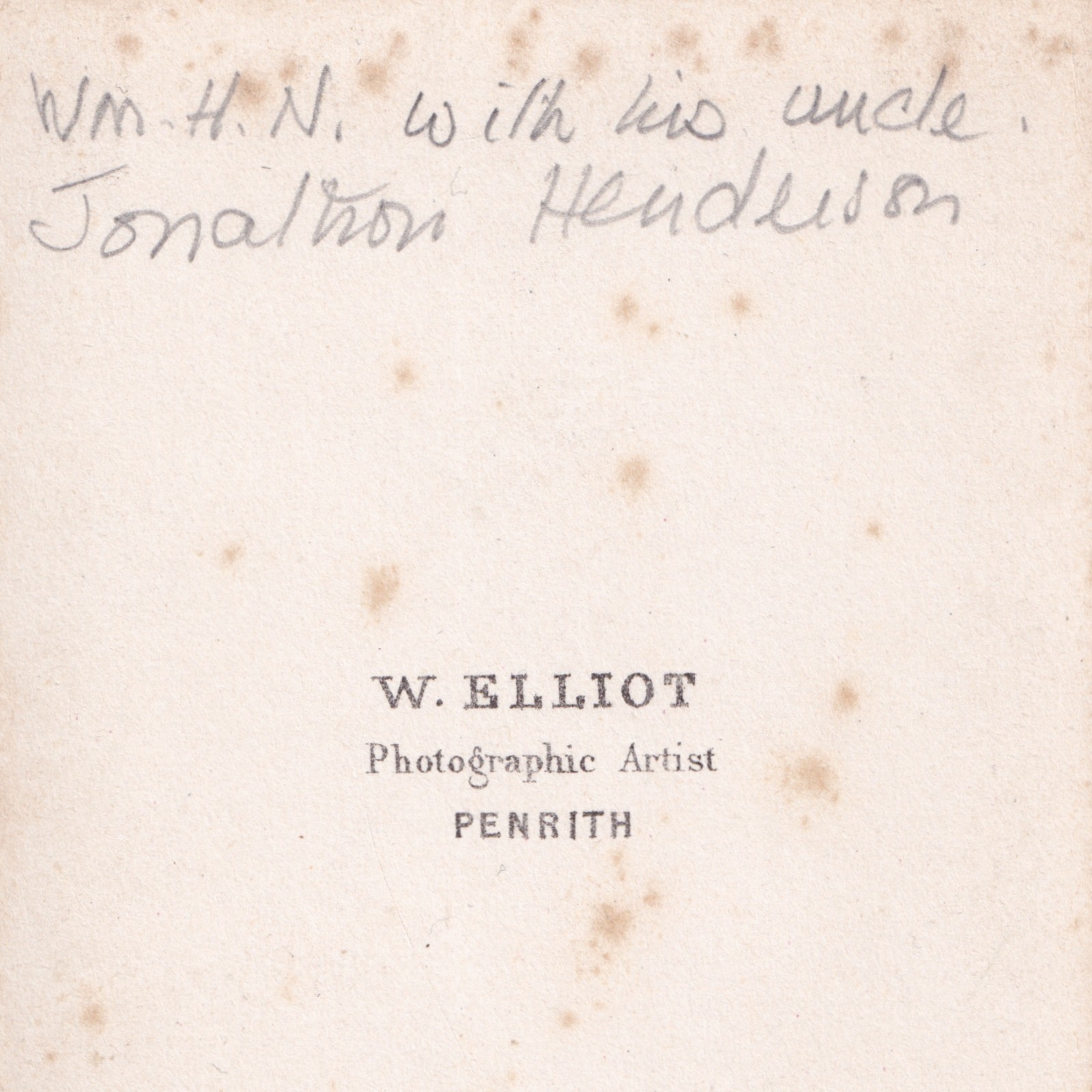 CDV: CDV: W. Elliot Card, Penrith. Possibly Henderson Family. Child with Man.: catalogue image 15