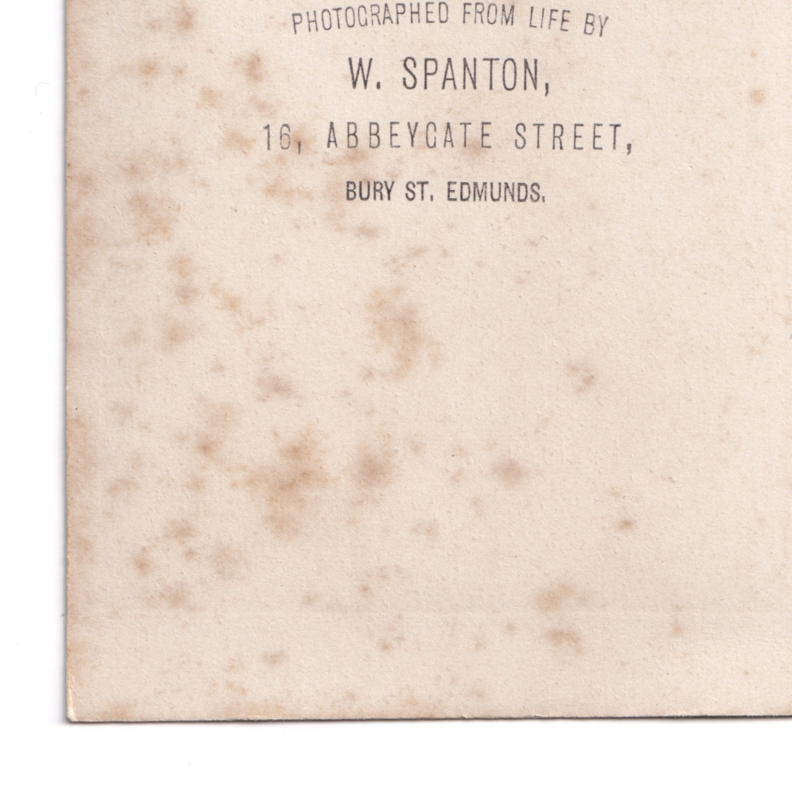 CDV: CDV: W. Spanton Card, Bury St Edmunds. Older Seated Man. Smartly Dressed.: catalogue image 17