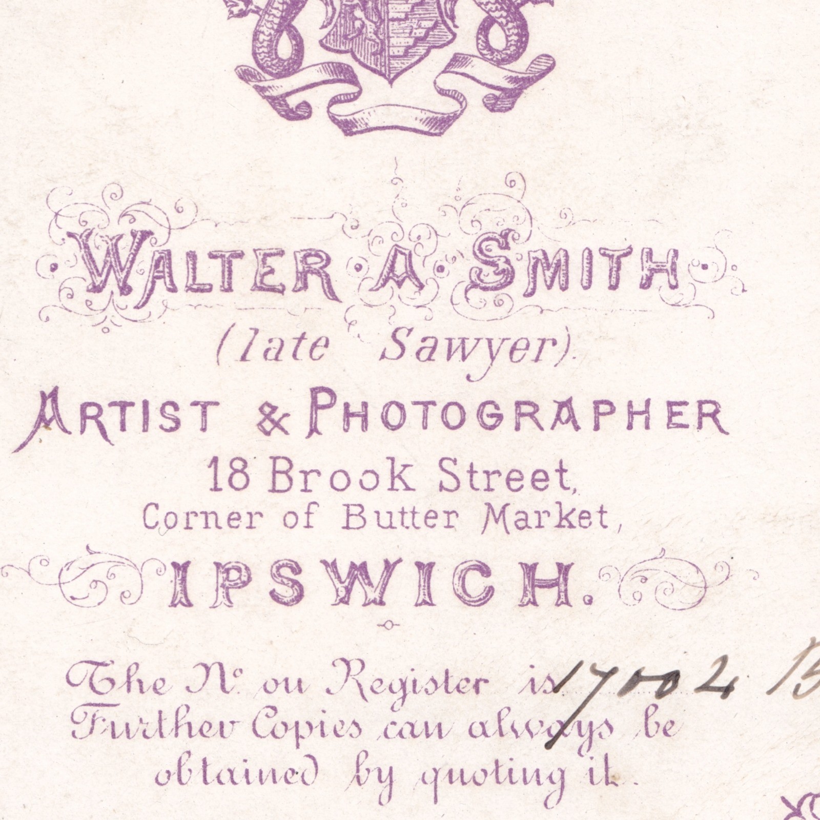 CDV: CDV: Walter Smith Card, Ipswich. Man sat at Desk.: catalogue image 18