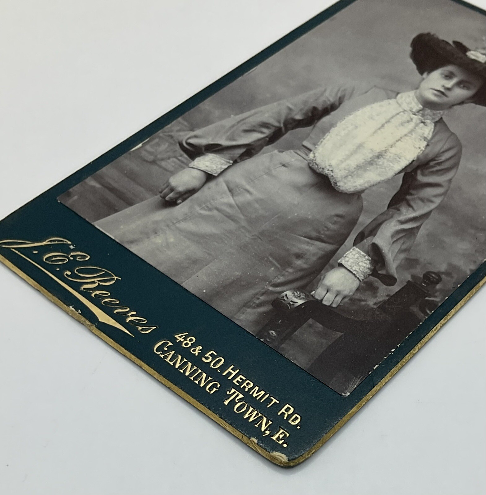 CDV: CDV Woman Wearing a Large Hat with Flowers on Top. REEVES, Canning Town.: catalogue image 3
