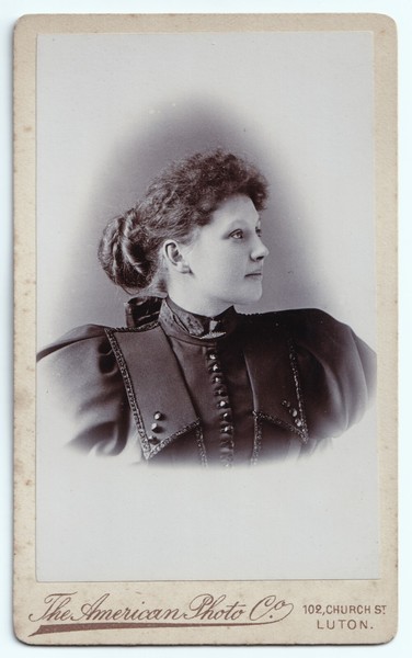 CDV: CDV: Young Female, Curly Chignon Hair, Side Profile. American Photo Co, Luton.: catalogue image 1