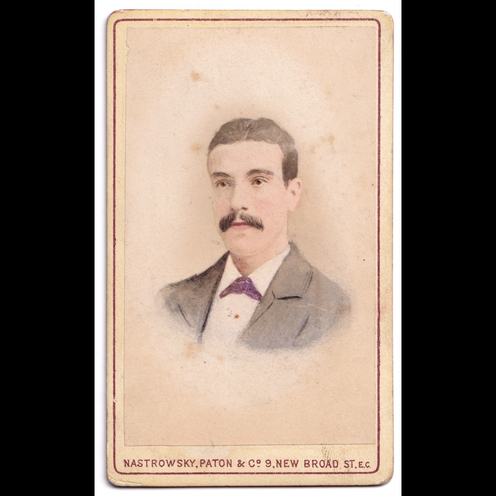 CDV: CDV: Young Man, Colour Tinted, Nastrowsky, Paton & Co Card.: catalogue image 1