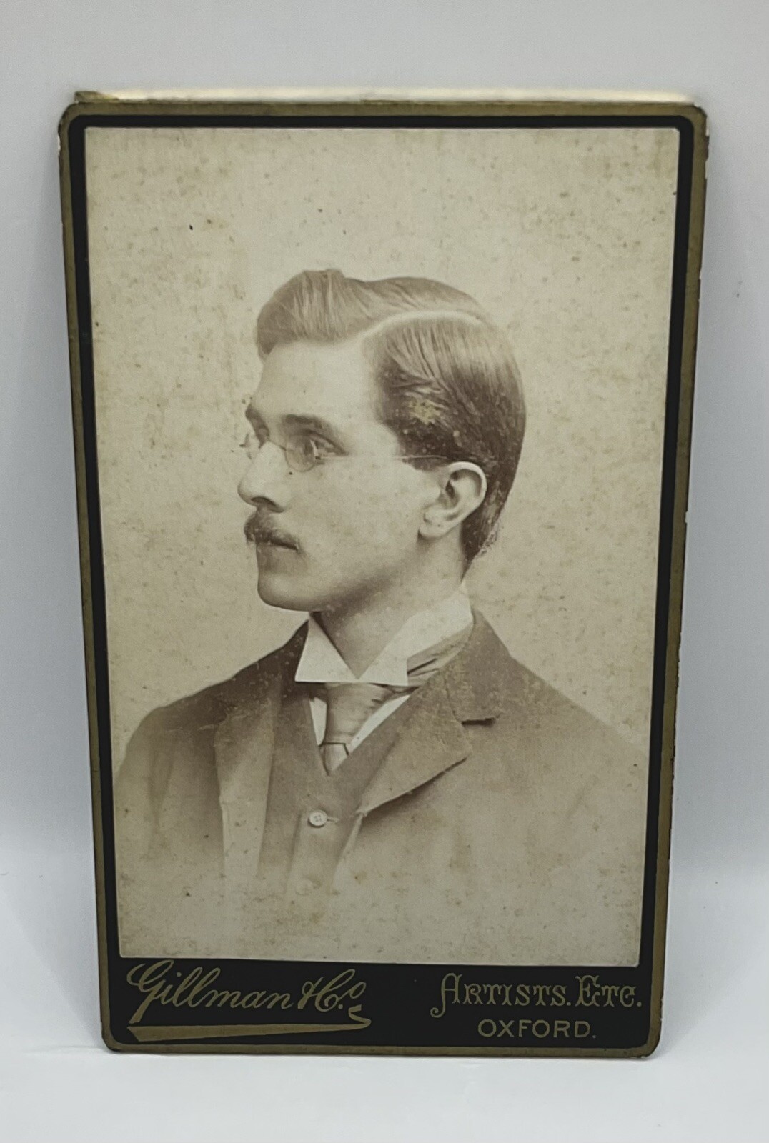 CDV: CDV Young Man Wearing Wire-Framed Spectacles, Gillman & Co, Oxford Card.: catalogue image 1