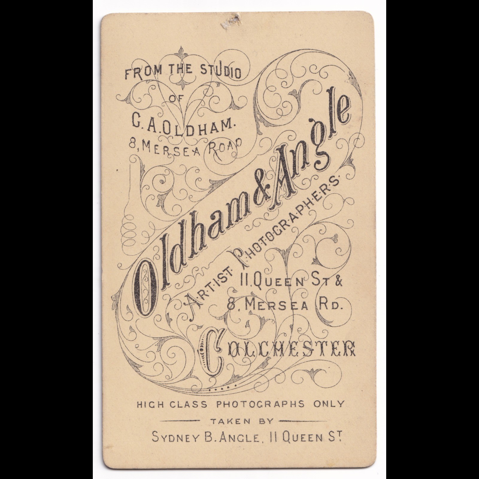 CDV: CDV: Young Woman, Pulled-Back Hair, Braided. G. A. Oldham, Colchester Card.: catalogue image 2